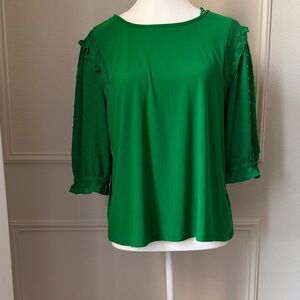 CeCe Emerald Green Ruffle Sleeve Blouse✨✨Large